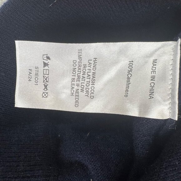 Quince Navy Cashmere Pants Straight Leg XS Pockets Drawstring Lounge - Picture 8 of 14